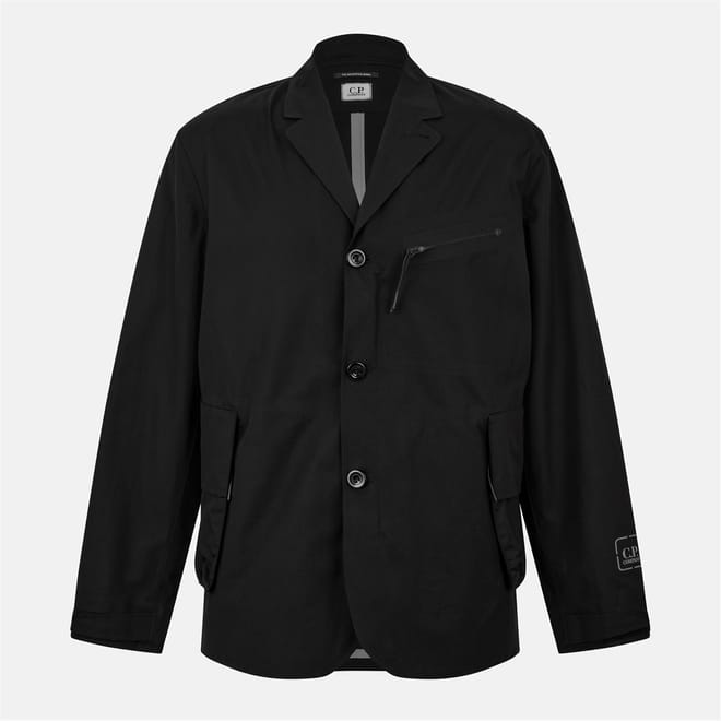 Solid Patterned Blazer with Chest and Side Pockets