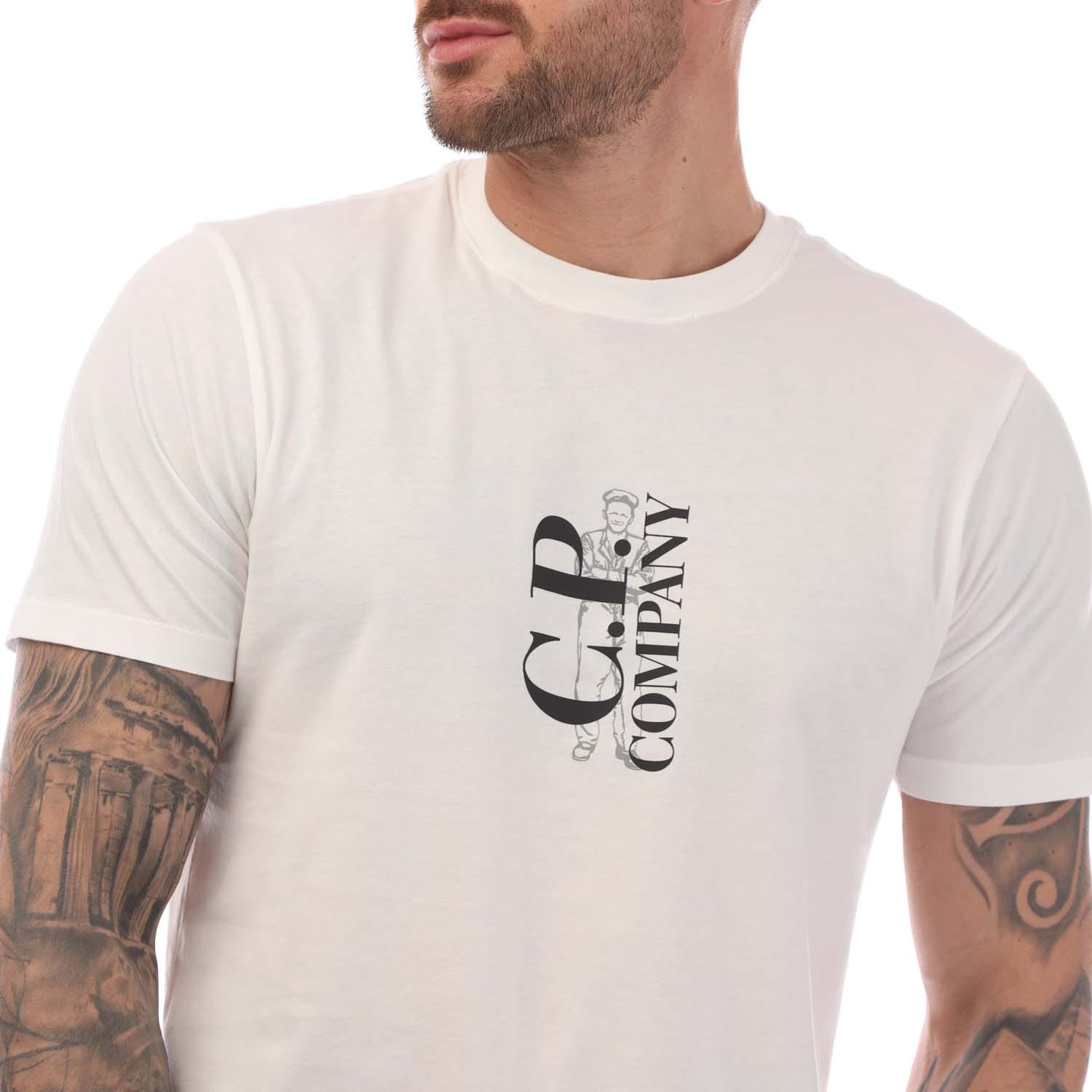 CP COMPANY｜ (30/1 Jersey Vertical Logo T-Shirt (18CMTS1 30/1 Jersey Vertical Logo T-Shirt