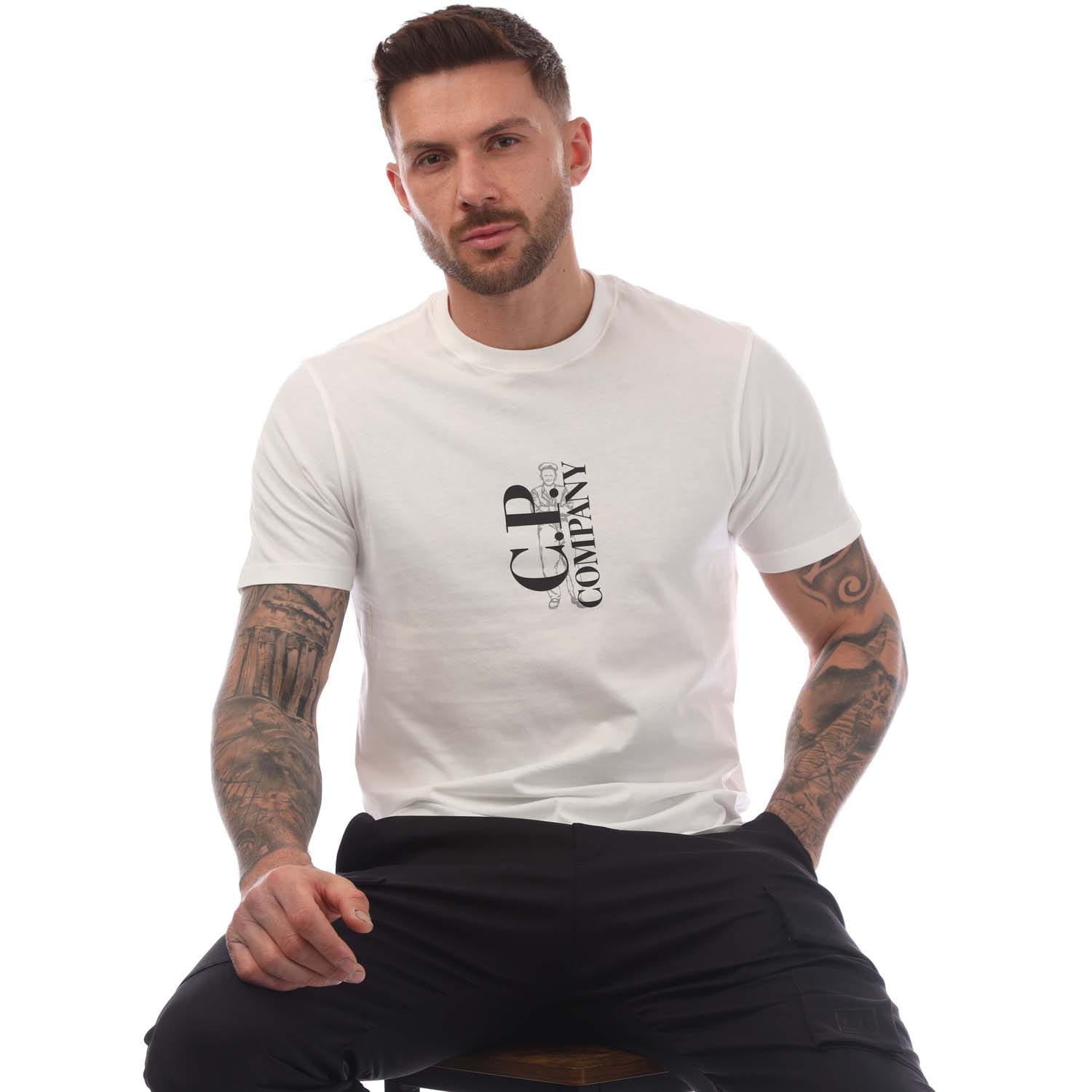 CP COMPANY｜ (30/1 Jersey Vertical Logo T-Shirt (18CMTS1 30/1 Jersey Vertical Logo T-Shirt