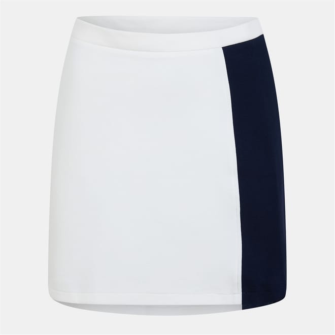 Pique Mini A-Line Color Block Skirt