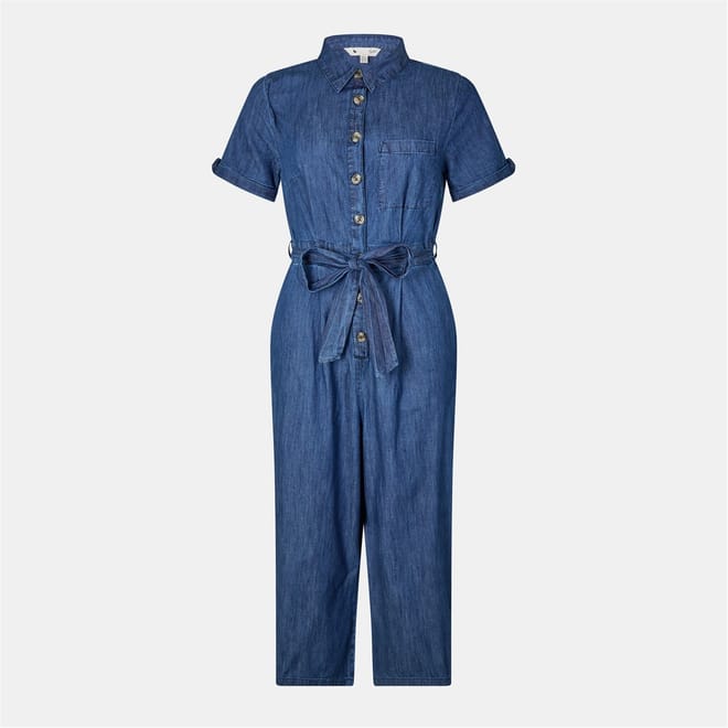 Button Jumpsuit In Blue