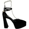 Striped Platform Block Heel Sandals
