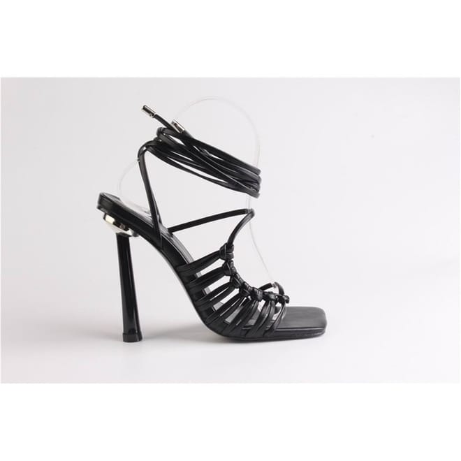 Striped Gladiator Stiletto Heel Sandals