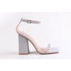 Metallic High Heel Block Sandals