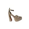 Striped Platform Block Heel Sandals