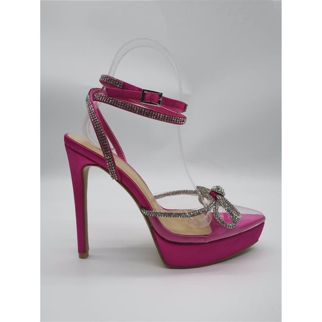 Diamante Platform Open Toe Stiletto Sandals