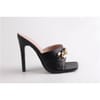 Doub G Chain Open Toe Stiletto Mules