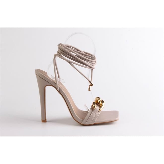 Doub Stiletto Heel Open Toe Sandals