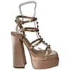 Striped Platform Block Heel Sandals