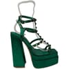 Striped Platform Block Heel Sandals