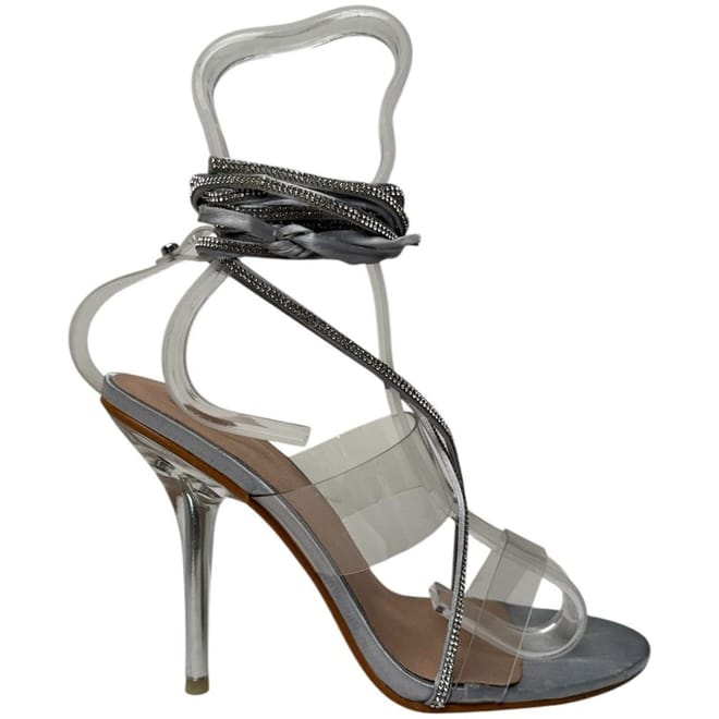 Doub Stiletto Heel Open Toe Sandals