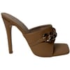 Doub G Chain Open Toe Stiletto Mules