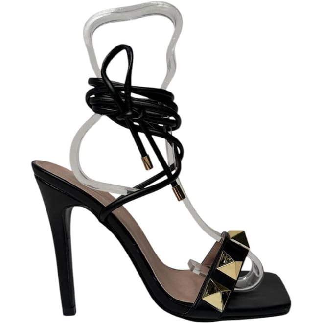 Doub Stiletto Heel Open Toe Sandals
