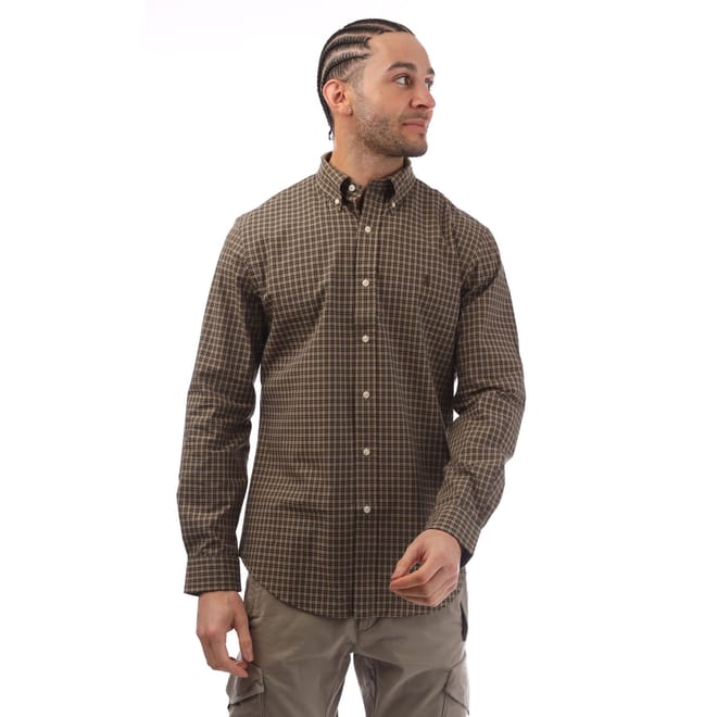 Custom-Fit Poplin Stretch Check Shirt