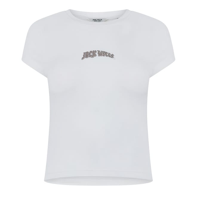 Cropped Slim Fit Lettering T-Shirt