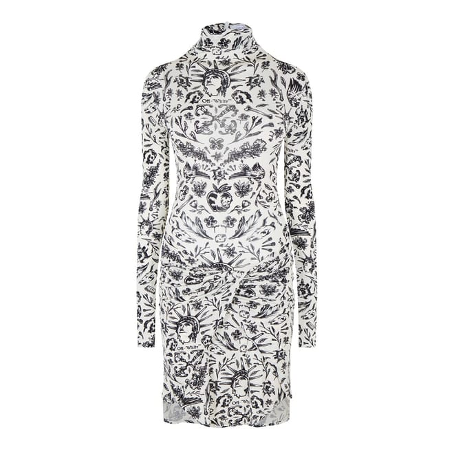 Tattoo High Neck Mini Bodycon Dress