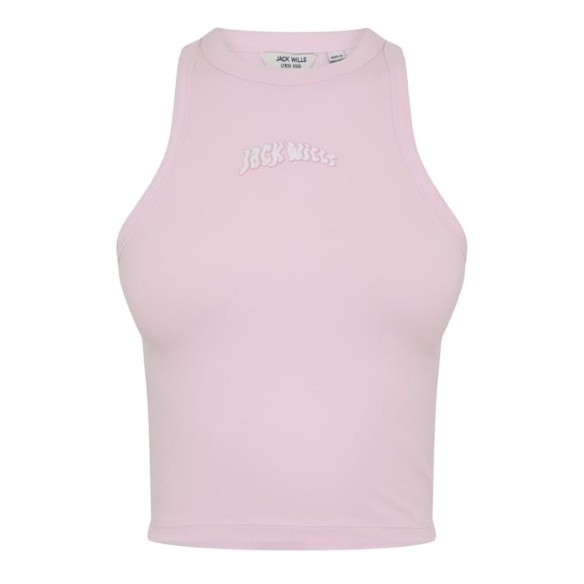 Cropped Crew Neck Lettering Slim Fit Tank