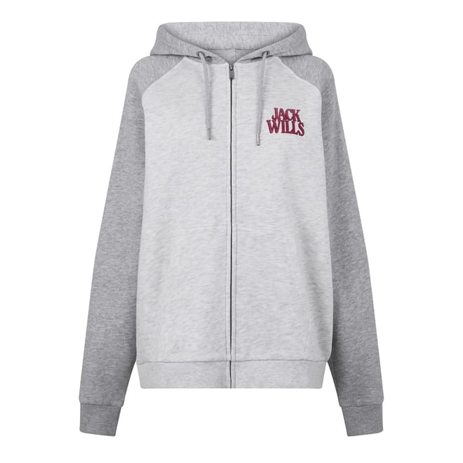 Hooded Color Block Sweat Jacket with Ribbed Cuff