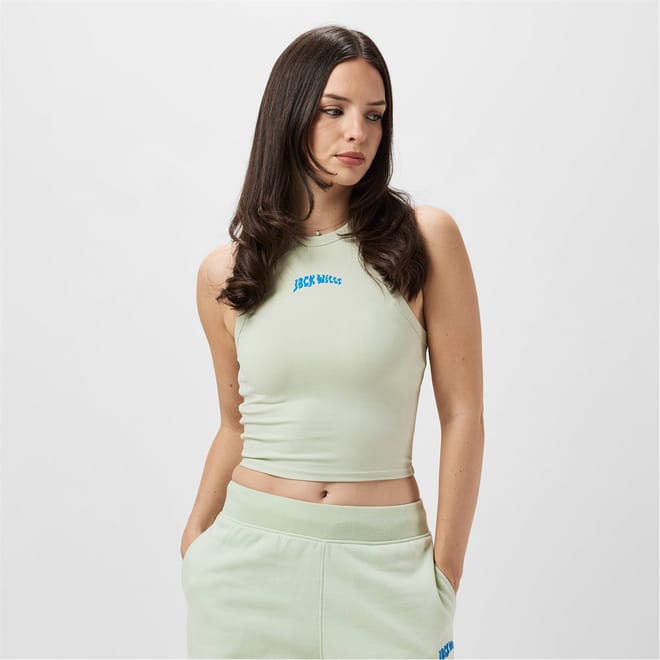 Cropped Slim Fit Lettering Tank