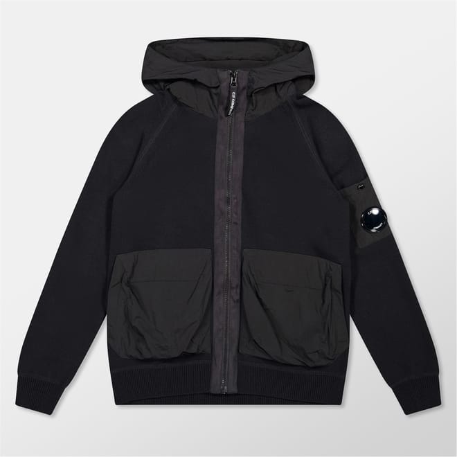 Hooded Ribbed Cuff Sweat Jacket