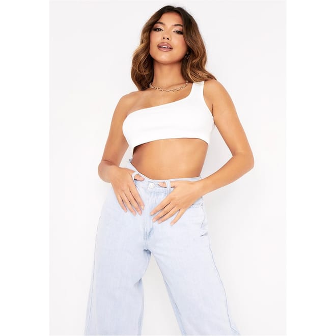 Shoulder Ribbed Crop Top