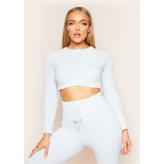 Borg Long Sleeve Crop Top