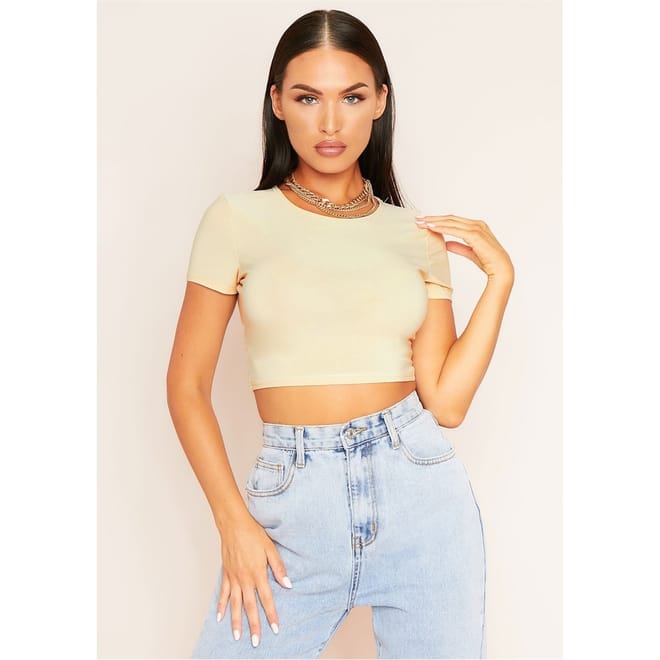 Sleeve Smooth Cropped T-Shirt