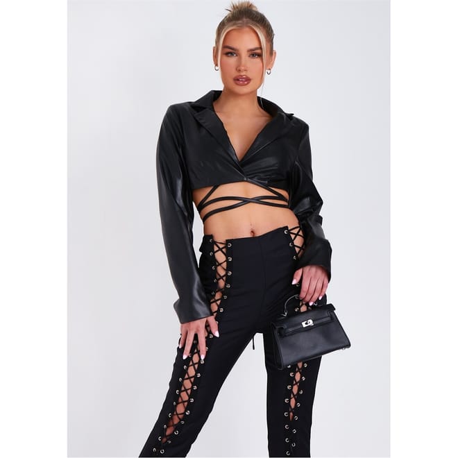 Cropped Tie Blazer