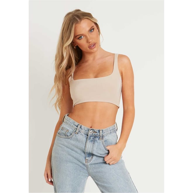 Square Neck Extreme Crop Top