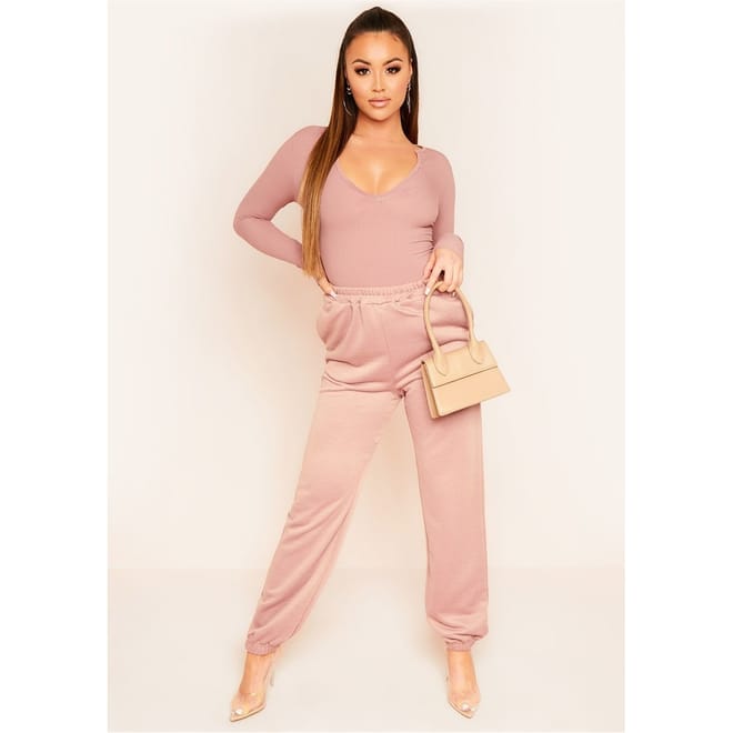 Notch Collar Plunge Bodysuit