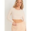 Sleeve Crew Neck Smooth Crop Top