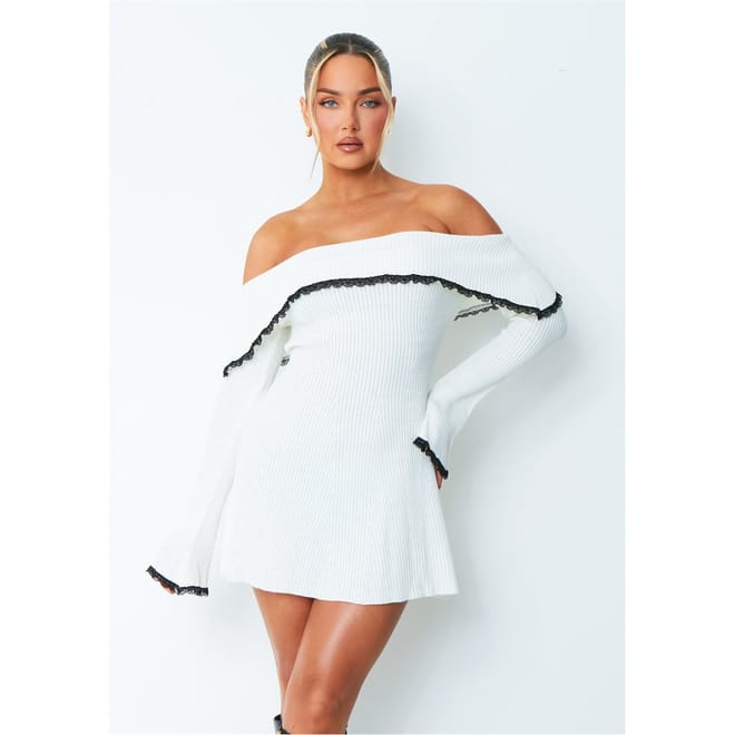 Trim Fold Over Mini Dress