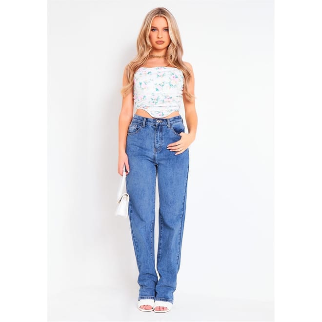 Wash Straight Leg Jeans