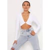 Twist Front Long Sleeve Crop Top