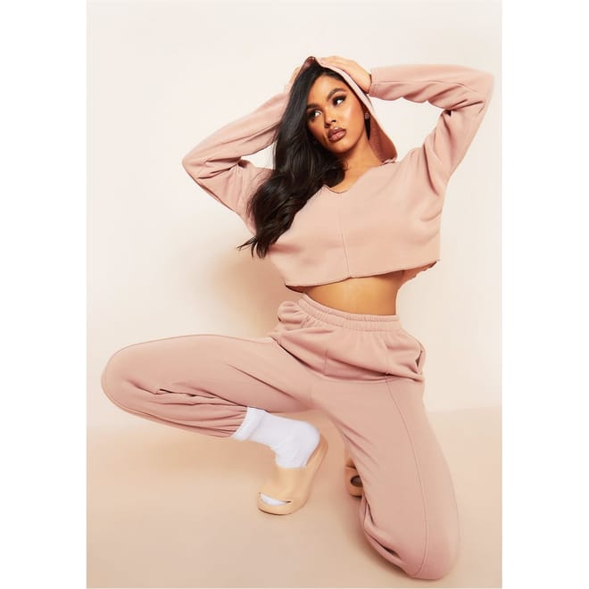 Neck Seam Detail Cropped Hoodie