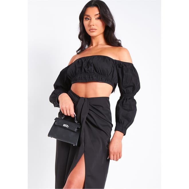 Puff Sleeve Bardot Top