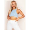 Racer Ribbed Curved Hem Crop Top