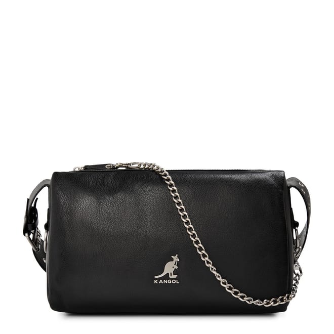Cross Body Satchel with Metal Logo