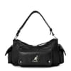 Utility Hobo with Metal Logo and Strap