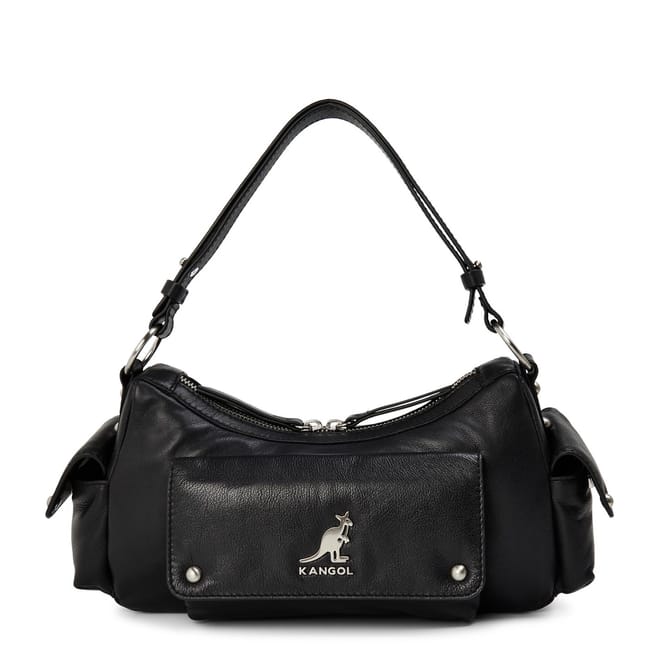 Utility Hobo with Metal Logo and Strap