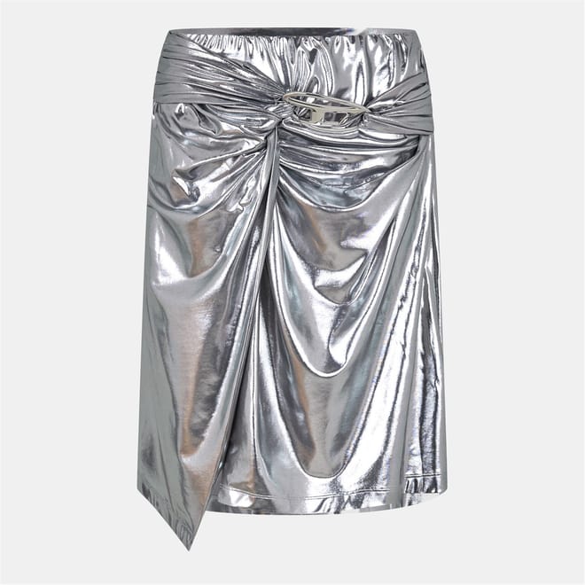 O Melt Metallic Patterned Midi Wrap Skirt