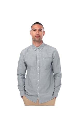 Navy Farah Mens Drayton Long Sleeve Shirt - Get The Label