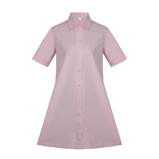 Oxford Collared Neck Knee Length Dress