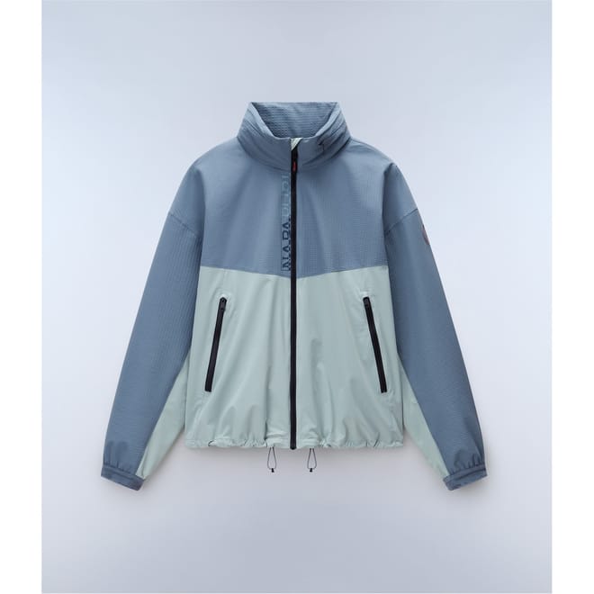 Clay Color Block High Neck Rain Jacket