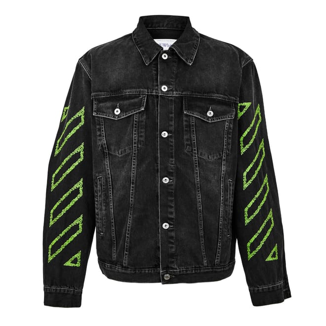 Diagonal Embroidered Denim Jacket