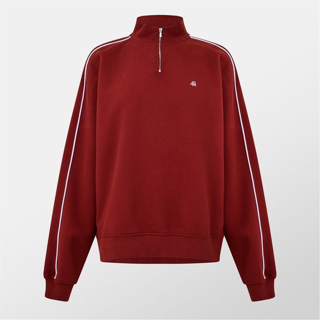 Zip Neck Relaxed Fit Sweatshirt