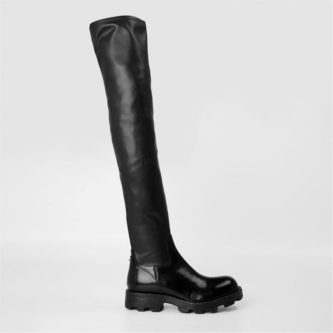 D Hamr Over The Knee Block Heel Boots