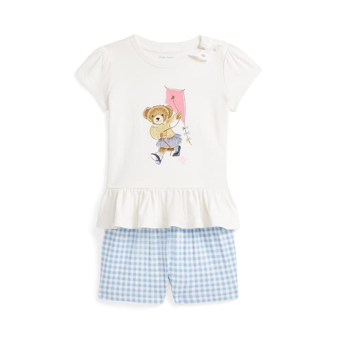 Bear Cotton Tee  And  Bloomer Set