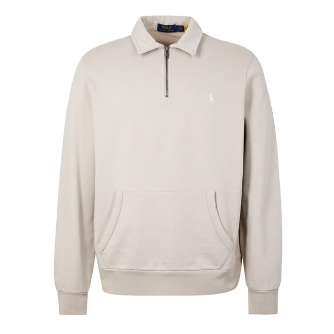 Terry Cotton Quarter Zip Sweater