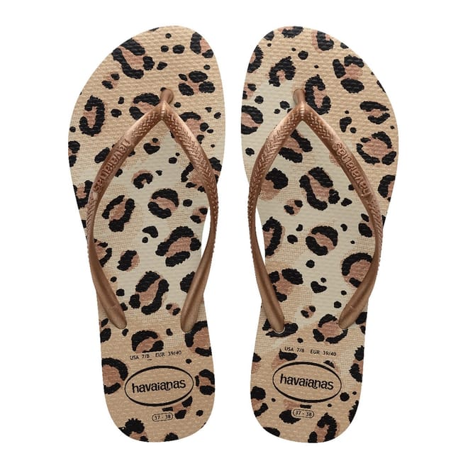 Hav. Slim Leopard Flip Flops